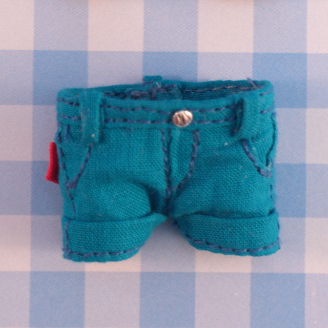Turquoise Short Cotton Pants